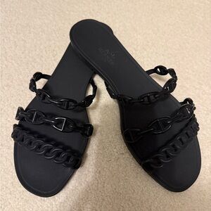 Hermes Black Chain Sandals